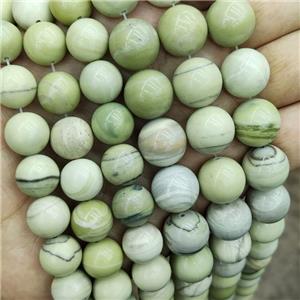Australian Butter Jasper Beads Green Smooth Round, approx 12mm dia [GB19099-12MM]