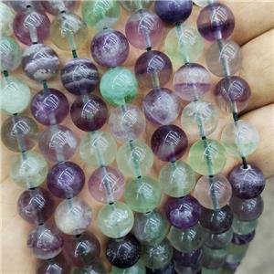 Natural Fluorite Beads Multicolor Smooth Round, approx 10mm dia [GB19102-10MM]