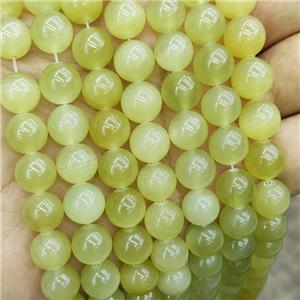 Lemon Jade Beads Smooth Round Olive, approx 10mm dia [GB19104-10MM]