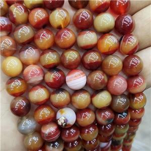 Natural Agate Beads Red Dye Smooth Round, approx 10mm dia [GB19107-10MM]