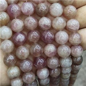 Natural Strawberry Quartz Beads Pink Smooth Round, approx 12mm dia [GB19114-12MM]