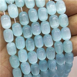 Teal Selenite Barrel Beads, approx 8x12mm [GB19154]