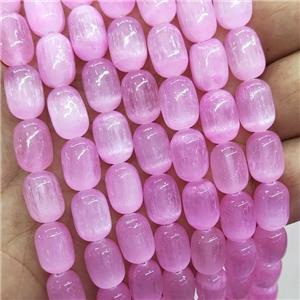 Pink Selenite Barrel Beads, approx 8x12mm [GB19155]