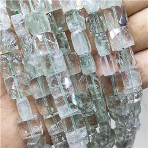 Natural Green Quartz Beads Faceted Square, approx 10-11mm [GB19201]