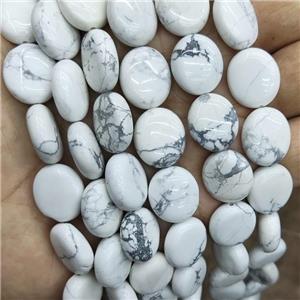 Natural Howlite Turquoise Beads White Oval, approx 14-16mm [GB19207]