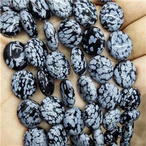 Natural Snowflake Jasper Oval Beads Black White, approx 14-16mm [GB19215]
