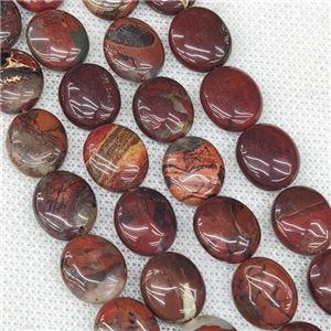 Natural Poppy Jasper Oval Beads, approx 12-14mm [GB19236]