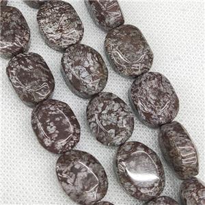 Natural Red Snowflake Jasper Oval Beads, approx 15-20mm [GB19264]