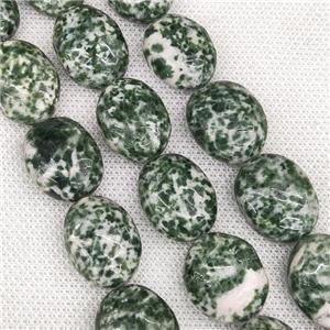 Green Dalmatian Jasper Beads Oval Spot, approx 15-20mm [GB19272]