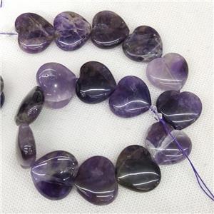 Natural Purple Amethyst Heart Beads, approx 25-28mm [GB19287]