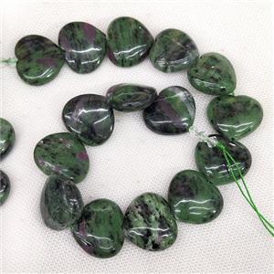 Natural Zoisite Heart Beads Green, approx 25-28mm [GB19292]