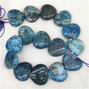 Natural Apatite Heart Beads Blue, approx 25-28mm [GB19294]
