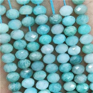 Natural Green Amazonite Beads Faceted Rondelle, approx 5.6-6mm [GB19315]
