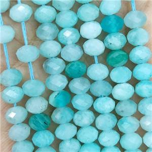 Natural Green Amazonite Beads Faceted Rondelle, approx 5.6-6mm [GB19316]