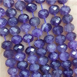 Natural Purple Amethyst Beads Faceted Rondelle, approx 5.6-6mm [GB19317]