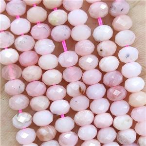 Natural Pink Opal Beads A-Grade Faceted Rondelle, approx 5.6-6mm [GB19320]