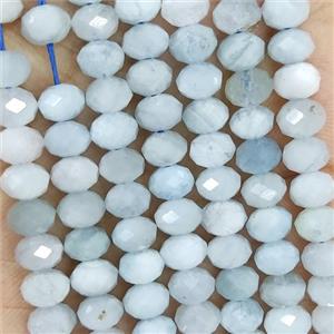 Natural Blue Aquamarine Beads Faceted Rondelle, approx 5.6-6mm [GB19322]