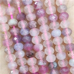 Natural Pink Tourmaline Beads Faceted Rondelle, approx 5.6-6mm [GB19324]