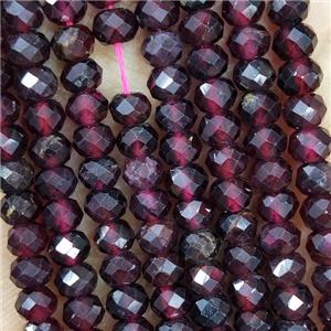Natural Garnet Beads Fuchsia Rondelle, approx 5.6-6mm [GB19327]