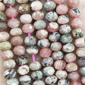 Natural Rhodochrosite Beads Pink Faceted Rondelle, approx 5.6-6mm [GB19336]