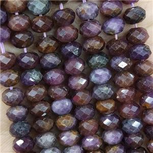 Natural Purple Ruby Beads Faceted Rondelle, approx 5.6-6mm [GB19338]