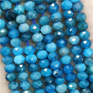 Natural Apatite Beads Blue Faceted Rondelle, approx 4.7-5.5mm [GB19352]