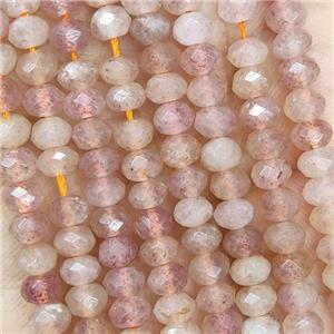 Natural Peach Moonstone Beads Faceted Rondelle, approx 4.7-5.5mm [GB19358]