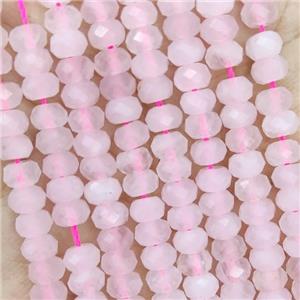 Natural Pink Rose Quartz Beads Faceted Rondelle, approx 4.7-5.5mm [GB19362]
