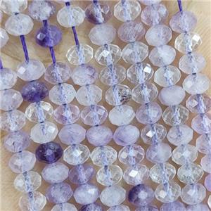 Natural Amethyst Beads Lt.purple Faceted Rondelle, approx 4.7-5.5mm [GB19369]