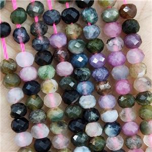Natural Tourmaline Beads Multicolor Faceted Rondelle, approx 4.7-5.5mm [GB19378]