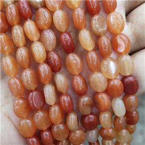 Natural Red Aventurine Oval Beads, approx 8-10mm [GB19393]