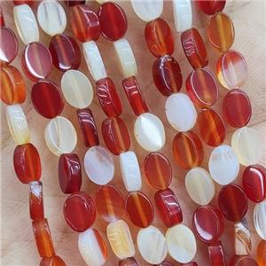 Natural Agate Oval Beads Red Dye, approx 4-6mm [GB19399]