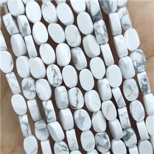 White Howlite Turquoise Oval Beads, approx 4-6mm [GB19411]
