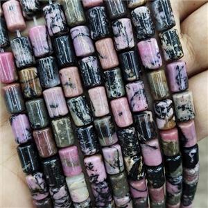 Natural Chinese Rhodonite Tube Beads Pink, approx 6-10mm [GB19415]