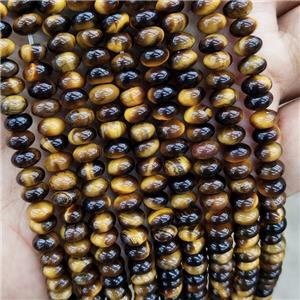 Natural Tiger Eye Stone Beads Smooth Rondelle, approx 6mm [GB19425]