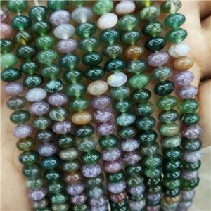 Natural Indian Agate Beads Multicolor Smooth Rondelle, approx 6mm [GB19429]