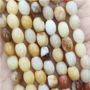 Natural Honey Jade Beads Rice Yellow, approx 6-8mm [GB19431]