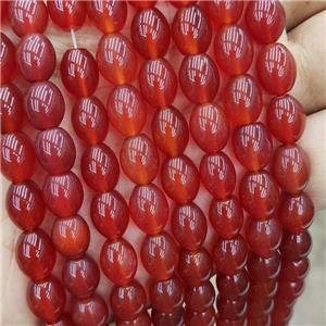 Natural Agate Rice Beads Red Dye, approx 8-10mm [GB19449]