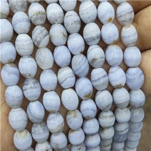Natural Blue Lace Agate Rice Beads Barrel, approx 8-10mm [GB19457]
