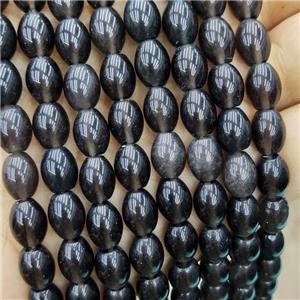 Synthetic Quartz Rice Beads Smoky, approx 8-10mm [GB19467]