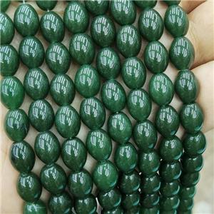 Chinese Taiwan Jadeite Rice Beads Green Dye, approx 8-10mm [GB19473]