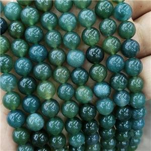Natural Green Moss Agate Beads Smooth Round, approx 8mm [GB19478-8MM]