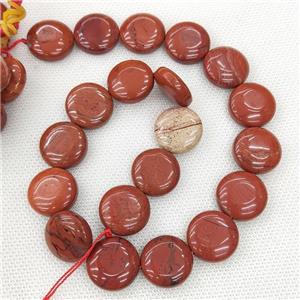 Natural Red Jasper Coin Beads Circle, approx 20mm [GB19520]