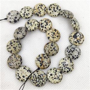Natural Black Dalmatian Jasper Circel Beads, approx 20mm [GB19540]
