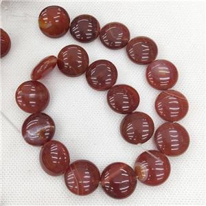 Natural Red Agate Beads Circle Dye, approx 22mm [GB19541]