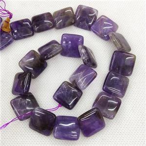 Natural Amethyst Beads Purple Square, approx 20mm [GB19543]