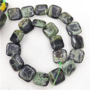 Natural Kambaba Jasper Beads Green Square, approx 20mm [GB19553]