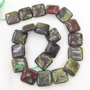 Natural Bloodstone Beads Green Square, approx 20mm [GB19555]