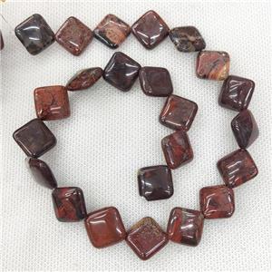 Natural Poppy Jasper Beads Square Corner-Drilled, approx 15mm [GB19564]
