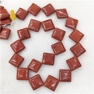 Natural Red Jasper Beads Square Corner-Drilled, approx 15mm [GB19574]
